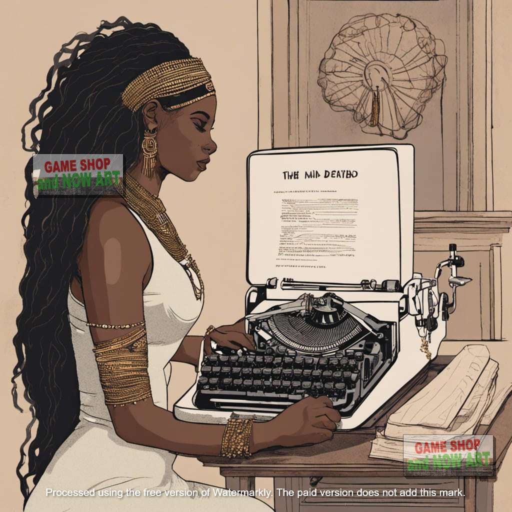 Beauty & Woman at Typewriter - image 1