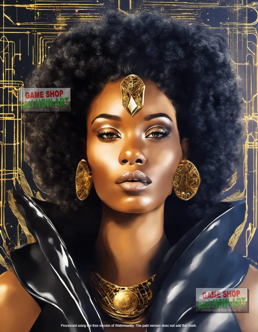 Afrocentric future woman with gold - image 2