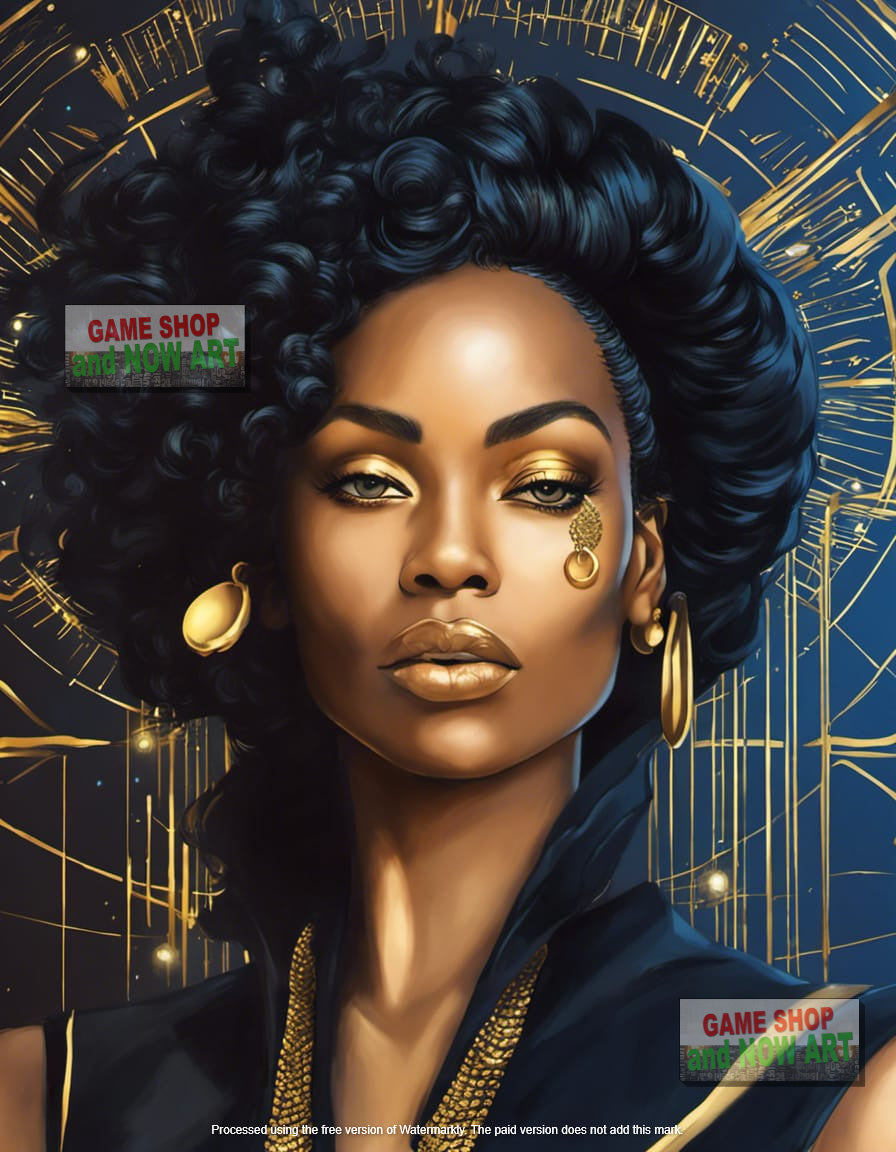 Afrocentric future woman with gold - image 4