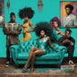 Afro Hair & Teal Couch