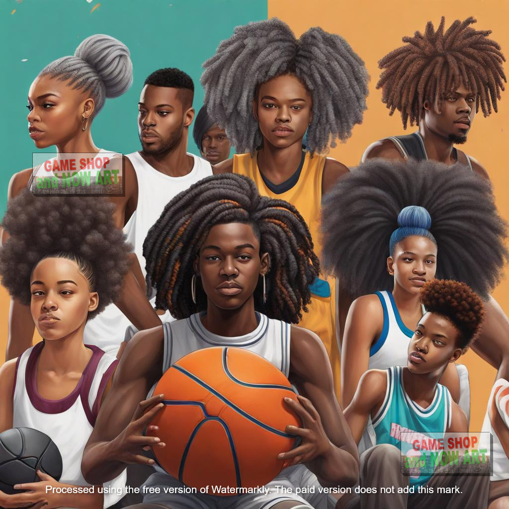 Afro Hair & Basketball - image 1