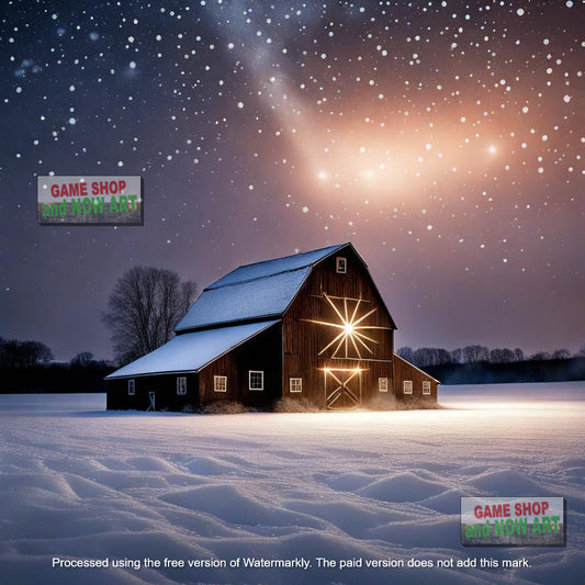 Brown Barn in Snow - image 3