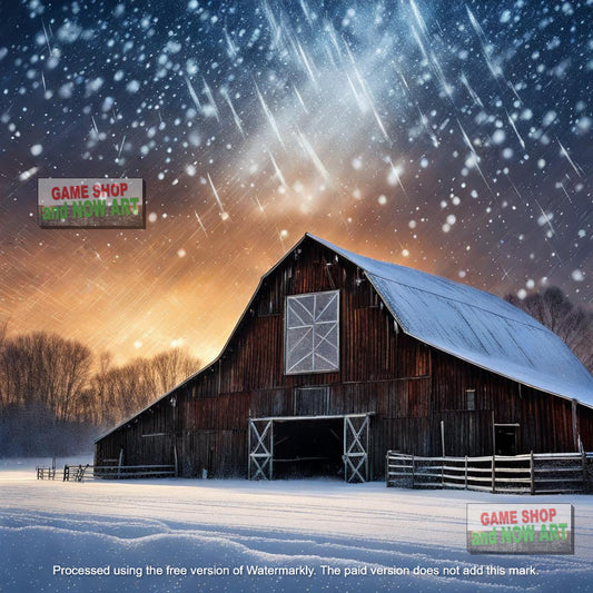 Brown Barn in Snow - image 4