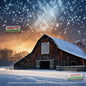 Brown Barn in Snow - image 4