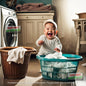 Youngster in laundry basket image 3