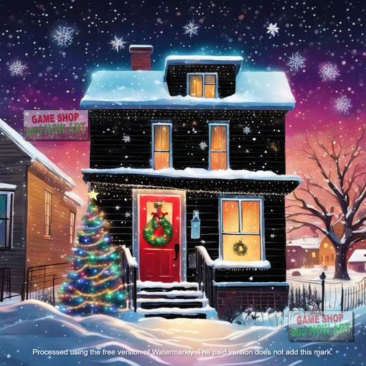 Christmas scene with a house image 7