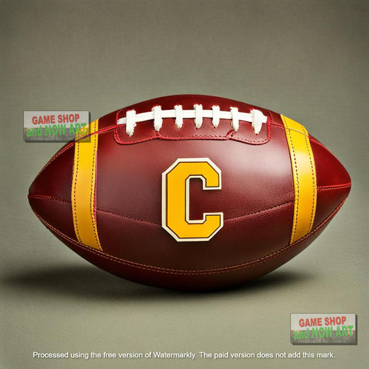 Football with Yellow Letter C